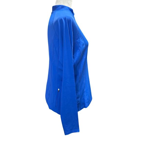 Coolibar Freestyle UPF 50+ Quarter Zip Long Sleeve Rash Guard Top Baja Blue (M) - Picture 4 of 8